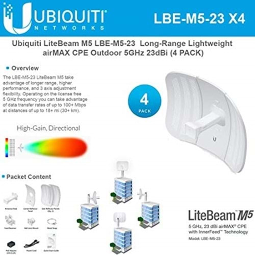 UBIQUITI outdoor LBE-M5-23 5 Ghz AIRMAX 23dBı 100 Mbps wireless Acces Point (POE)