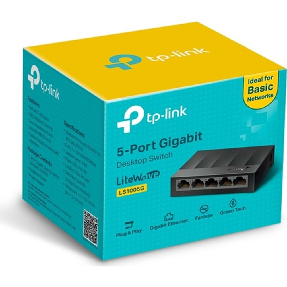 TP-LINK LS1005G 5 PORT 100/1000 GIGABITSWITCH HUB