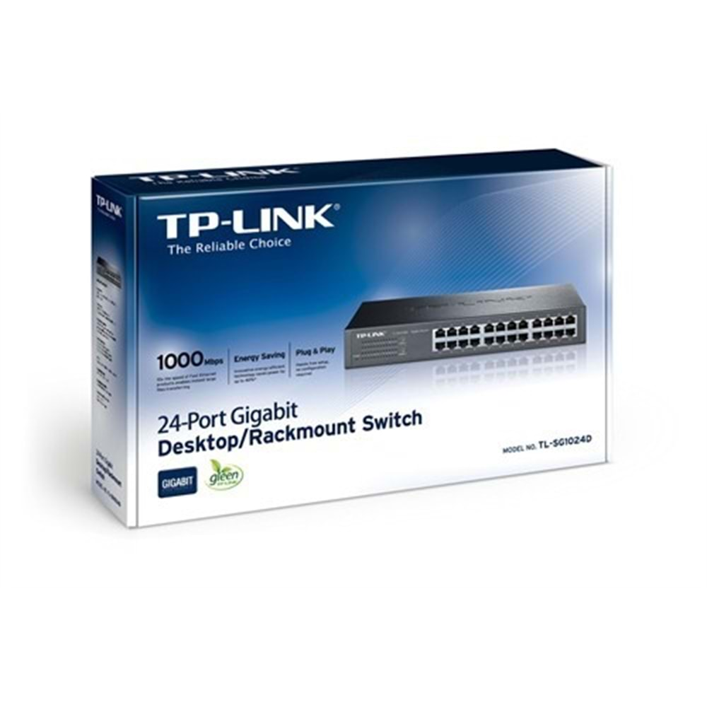 TP-LINK TL-SG1024D 24 PORT 10/100/1000 Gigabit Masaüstü/Rackmount SWITCH HUB