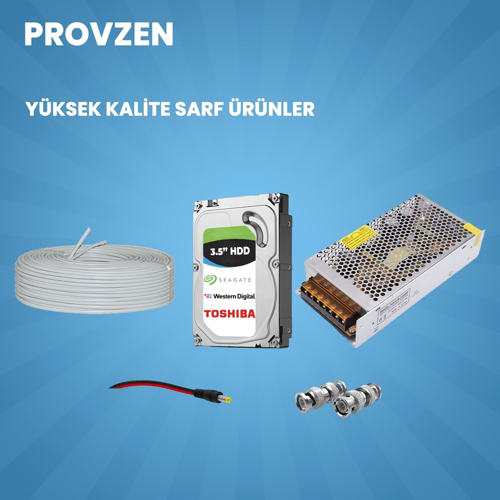 PROVZEN DAHUA 2 KAMERALI FULLCOLOR SES KAYITLI GÜVENLİK KAMERASI