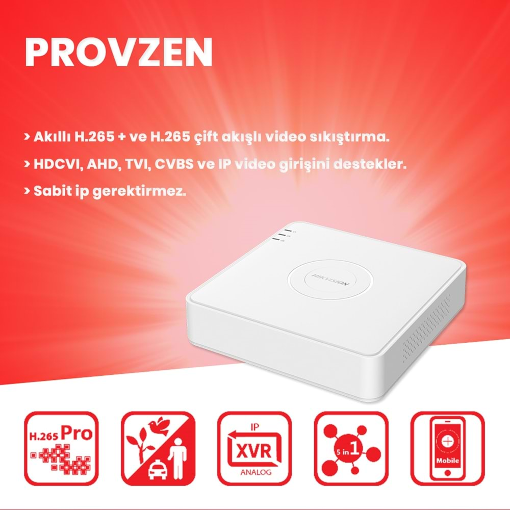 PROVZEN HİKVİSİON 1 KAMERALI COLORVU HİBRİT GÜVENLİK KAMERASI