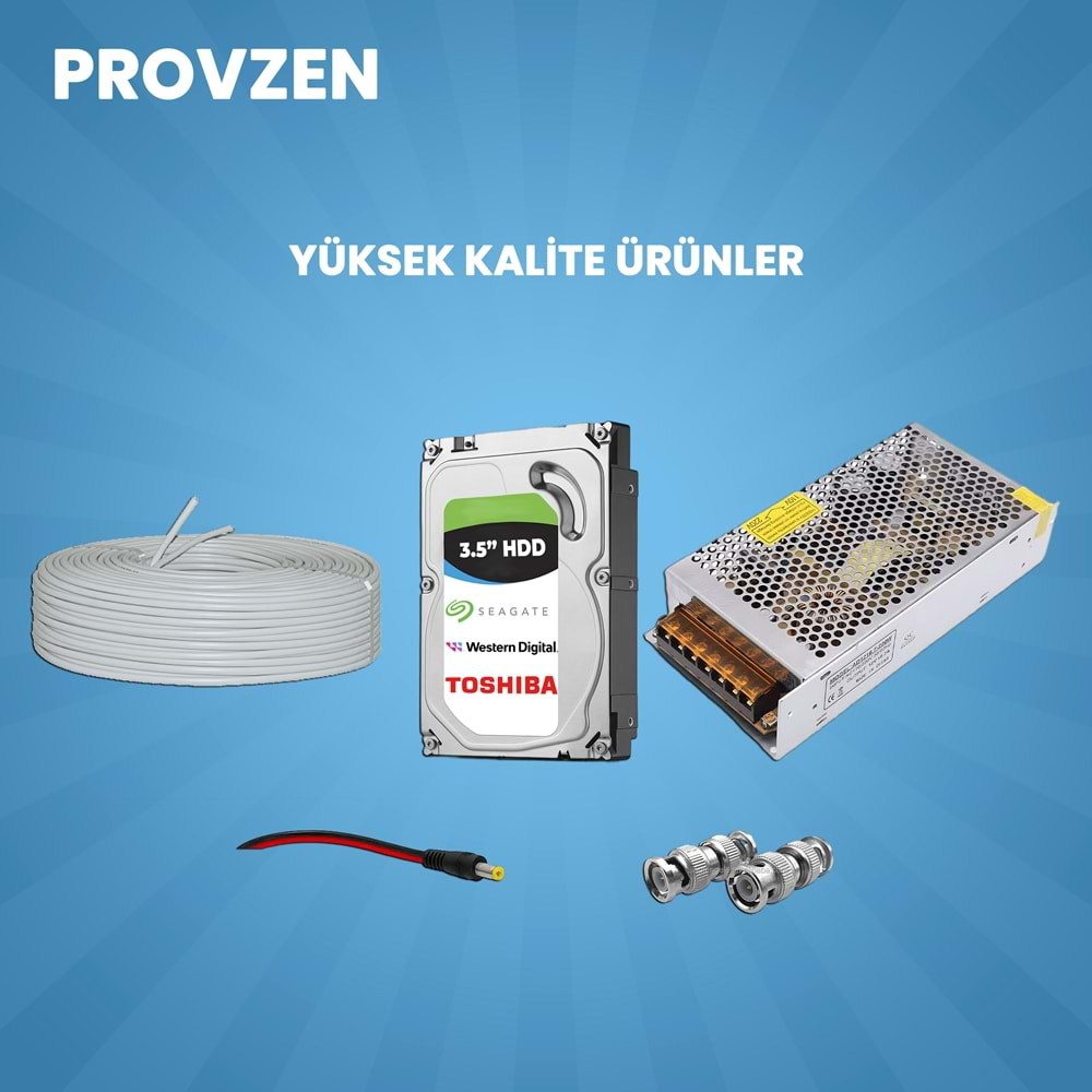 PROVZEN HİKVİSİON 1 KAMERALI COLORVU HİBRİT GÜVENLİK KAMERASI