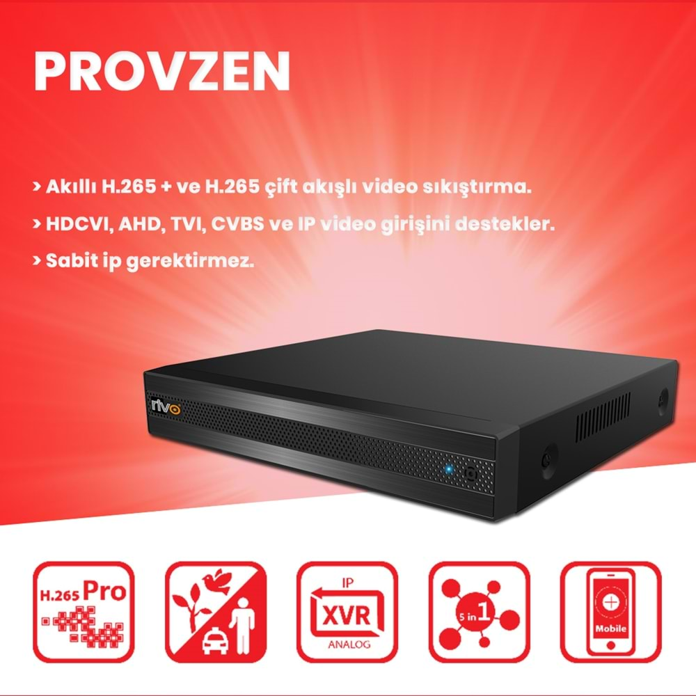 PROVZEN HİKVİSİON RV 2 KAMERA GÜVENLİK KAMERASI 500 GB HDD