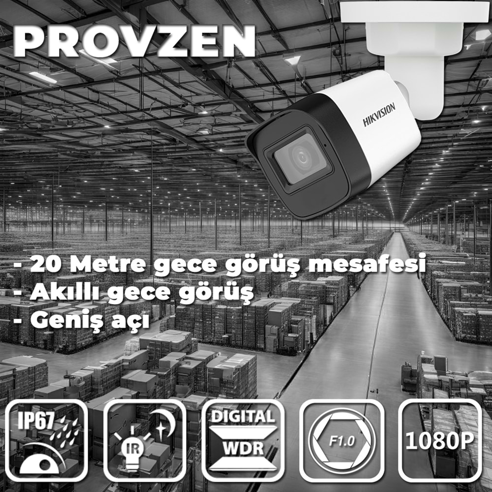 PROVZEN HİKVİSİON RV 3 KAMERA GÜVENLİK KAMERASI 500 GB HDD