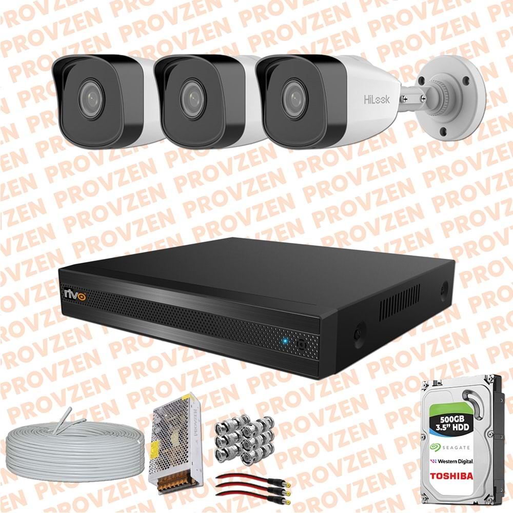 PROVZEN RV HİLOOK GÜVENLİK KAMERASI SETİ 3 KAMERA GENİŞ AÇI