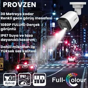 PROVZEN DAHUA 1 KAMERALI FULLCOLOR SES KAYITLI GÜVENLİK KAMERASI