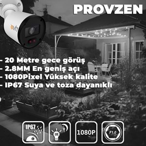 PROVZEN RİVO 2 KAMERALI GÜVENLİK KAMERASI GENİŞ AÇI GECE GÖRÜŞ