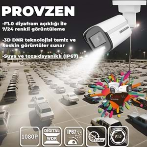 PROVZEN HIKVISION COLORVU GECE RENKLİ 5 KAMERALI SET 1TB HDD