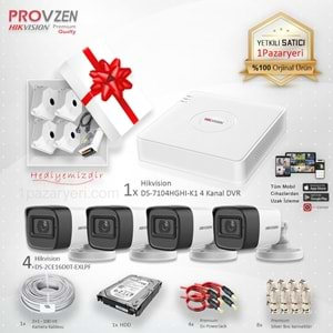 PROVZEN PREMİUM HİKVİSİON 4 KAMERALI GÜVENLİK KAMERA SETİ 500GB