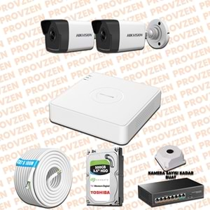 PROVZEN HIKVISION 2 KAMERALI İP KAMERA SETİ 1080P MİKROFONLU