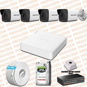 PROVZEN HIKVISION 4 KAMERALI İP KAMERA SETİ 1080P MİKROFONLU