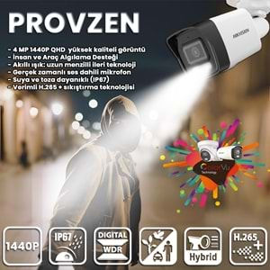 PROVZEN HIKVISION 3 İP KAMERALI 4MP HİBRİT COLORVU KAMERA SETİ