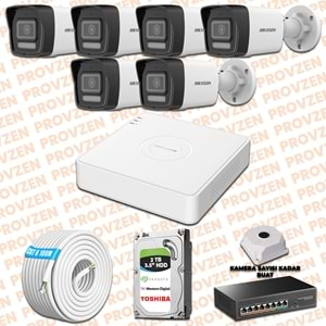 PROVZEN HIKVISION 6 İP KAMERALI 4MP HİBRİT COLORVU KAMERA SETİ