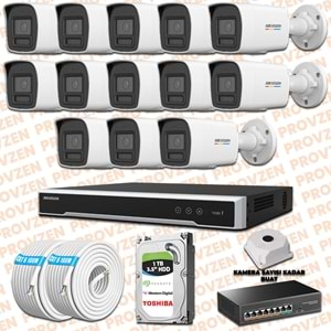 PROVZEN HIKVISION 13 İP KAMERALI COLORVU HİBRİT GÜVENLİK KAMERASI