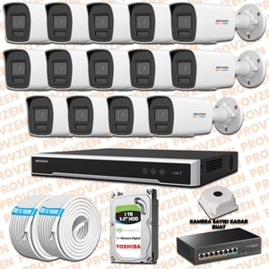 PROVZEN HIKVISION 14 İP KAMERALI COLORVU HİBRİT GÜVENLİK KAMERASI