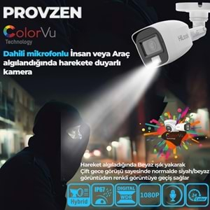 PROVZEN HİLOOK GÜVENLİK KAMERASI SETİ DAH-MİK COLORVU 5 KAMERA