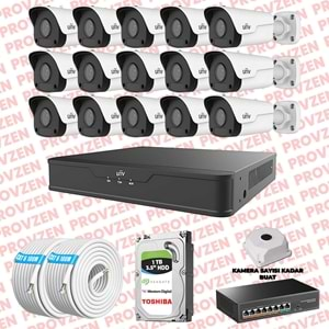 PROVZEN UNV İP GÜVENLİK KAMERASI SETİ 15 KAMERA FULLHD İP SET