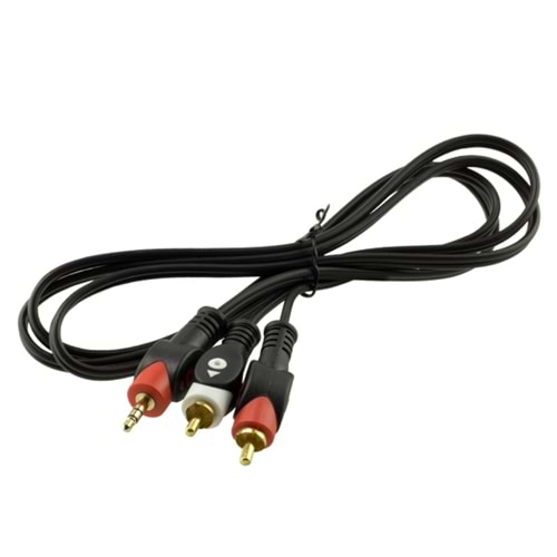 POWERMASTER PM-9486 2 RCA ERKEK + 3.5 MM STEREO ERKEK 1.5 METRE 1.KALİTE KABLO