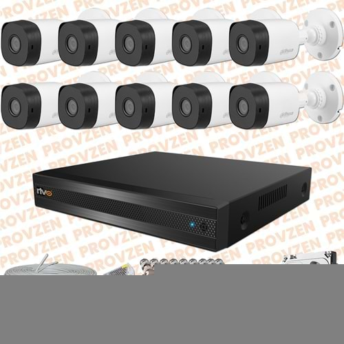 PROVZEN RV DAHUA 10 KAMERA FULLHD GÜVENLİK KAMERASI SET 1TB HDD