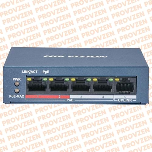 PROVZEN HIKVISION DS-3E0105P-E/M(B) 5 Port POE Switch 10/100 + 100M Uplink Port - 35W