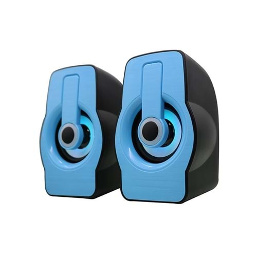 SNOPY SN-X23 2.0 MULTUMEDİA RGB IŞIKLI 3W*2 SİYAH/MAVİ USB SPEAKER